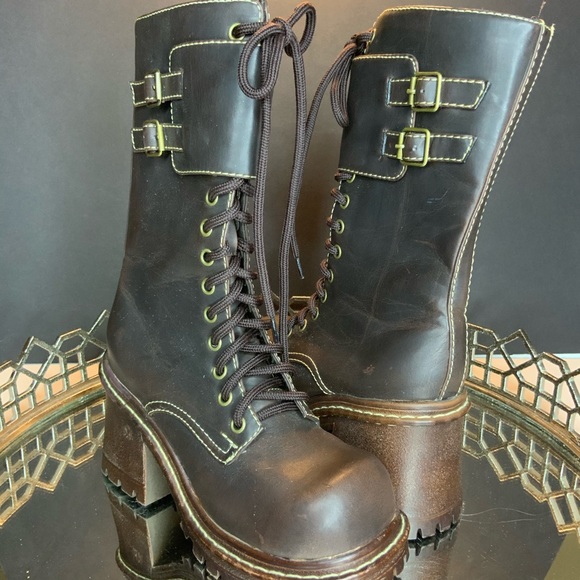 Soda Shoes - Soda Combat Boot Faux Leather Lace Zip #L1